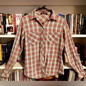 Join-In VTG 60s/70s Plaid Flannel Shirt | Made in Hong Kong | Small